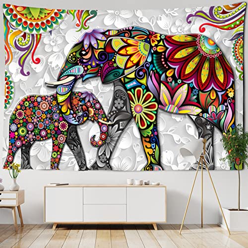Tapisserie murale éléphant 3D grand format 320x180 cm cmyk890 pour décor bohème
