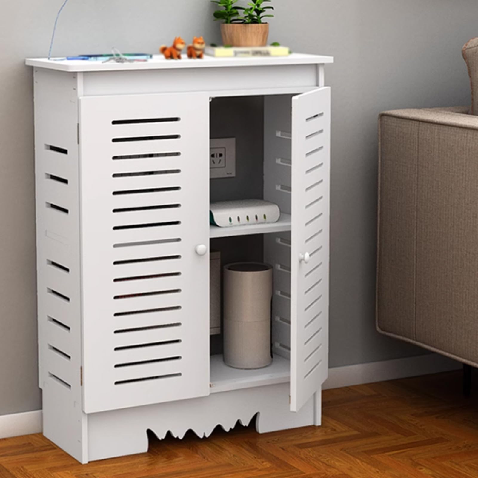 Boîte de rangement pour routeur WiFi 60x70x30 cm grand format pour maison et bureau