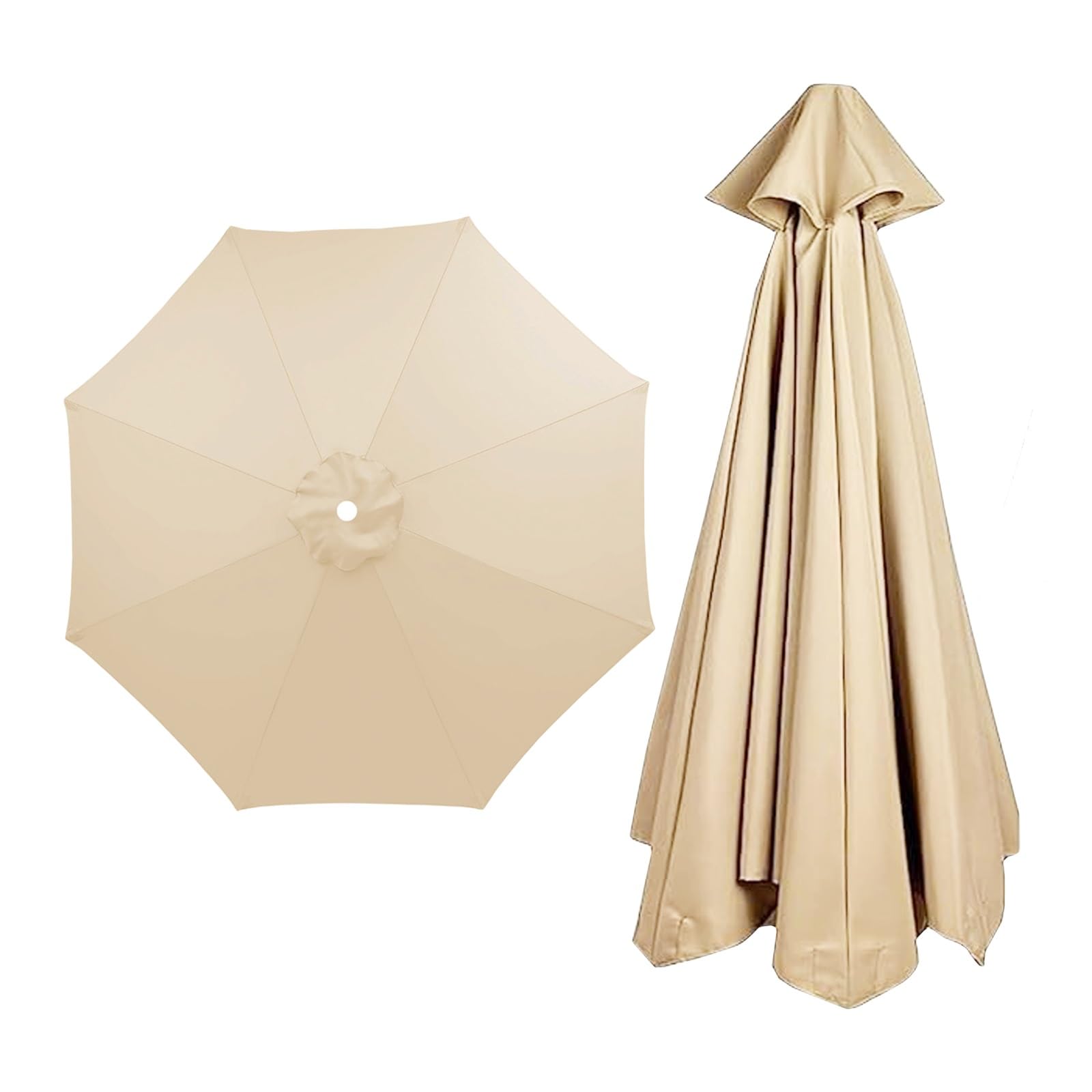 Replacement Parasol Cover 2.7M 3.5M 8 Arms UV Protection Impermeabile Beige