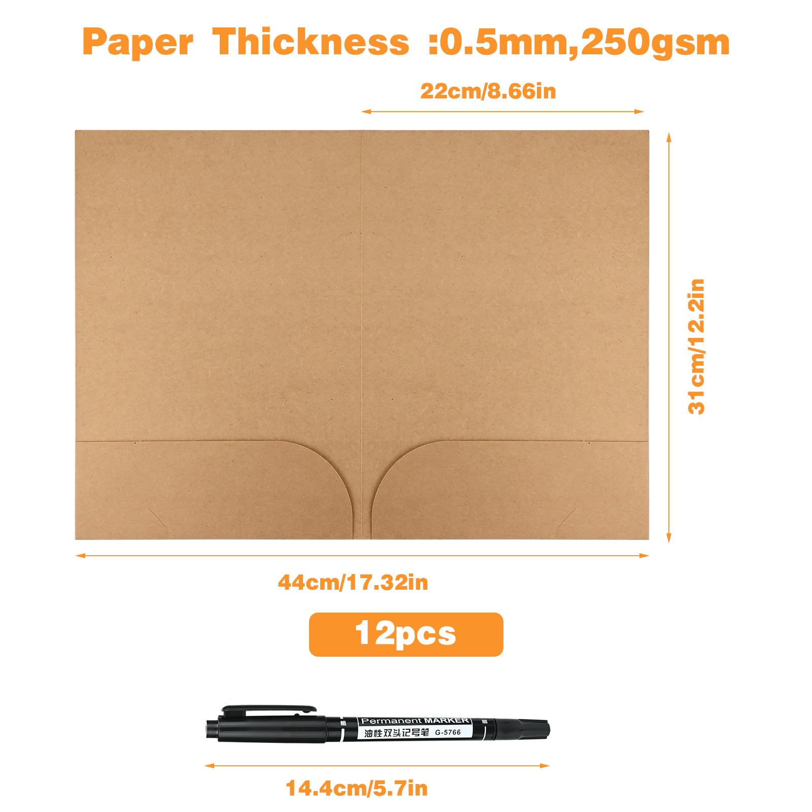 Cartelline Portadocumenti A4 In Carta Kraft - 20 Pezzi Con Tasca Per Biglietti Da Visita - Foto 11