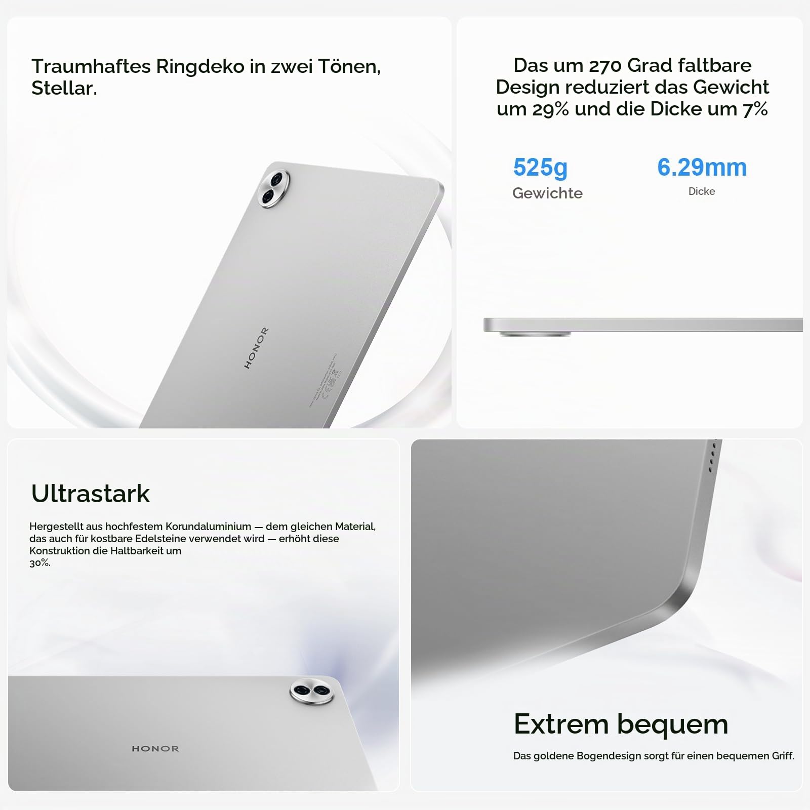 HONOR Pad 10 Tablet 8+256GB 12,1-Zoll Wi-Fi-Tablets Grau
