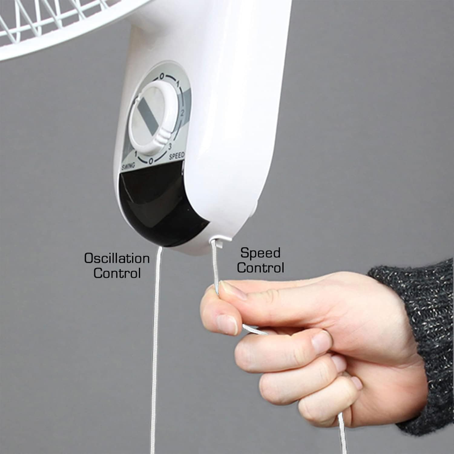 SLEE Wall Mounted Fan Oscillating 16 Inch 3 Speed Indoor Outdoor Patio White