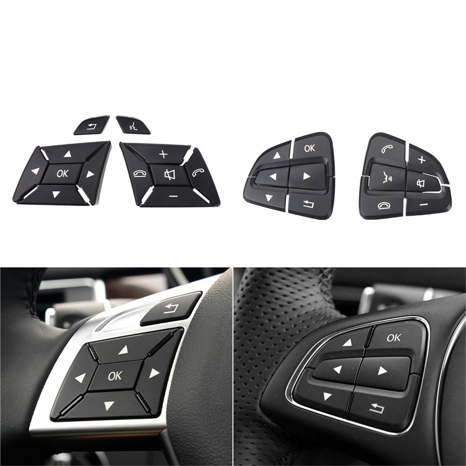 przełącznik na kierownicę Przełączniki wielofunkcyjne kierownicy samochodowej z przyciskami Pasuje do Benz ML GL AB GLA W166 W176 W246 W156(Model A Black 1 pair)