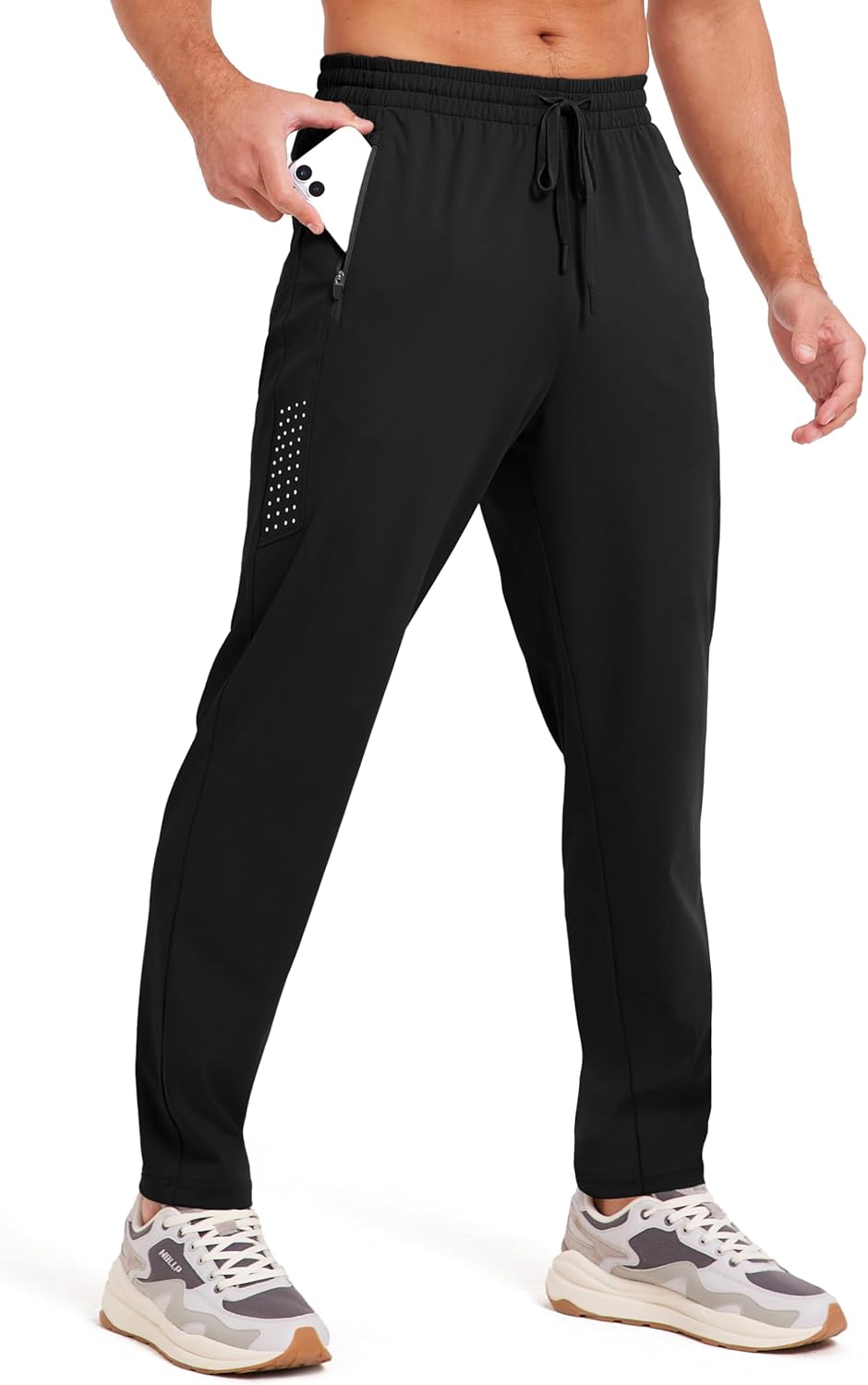 Men's Athletic Joggers Pants Stretch Tapered Casual Track Pants Elastic Waist Workout Jogging Sweatpants Zip Pockets - Image 4