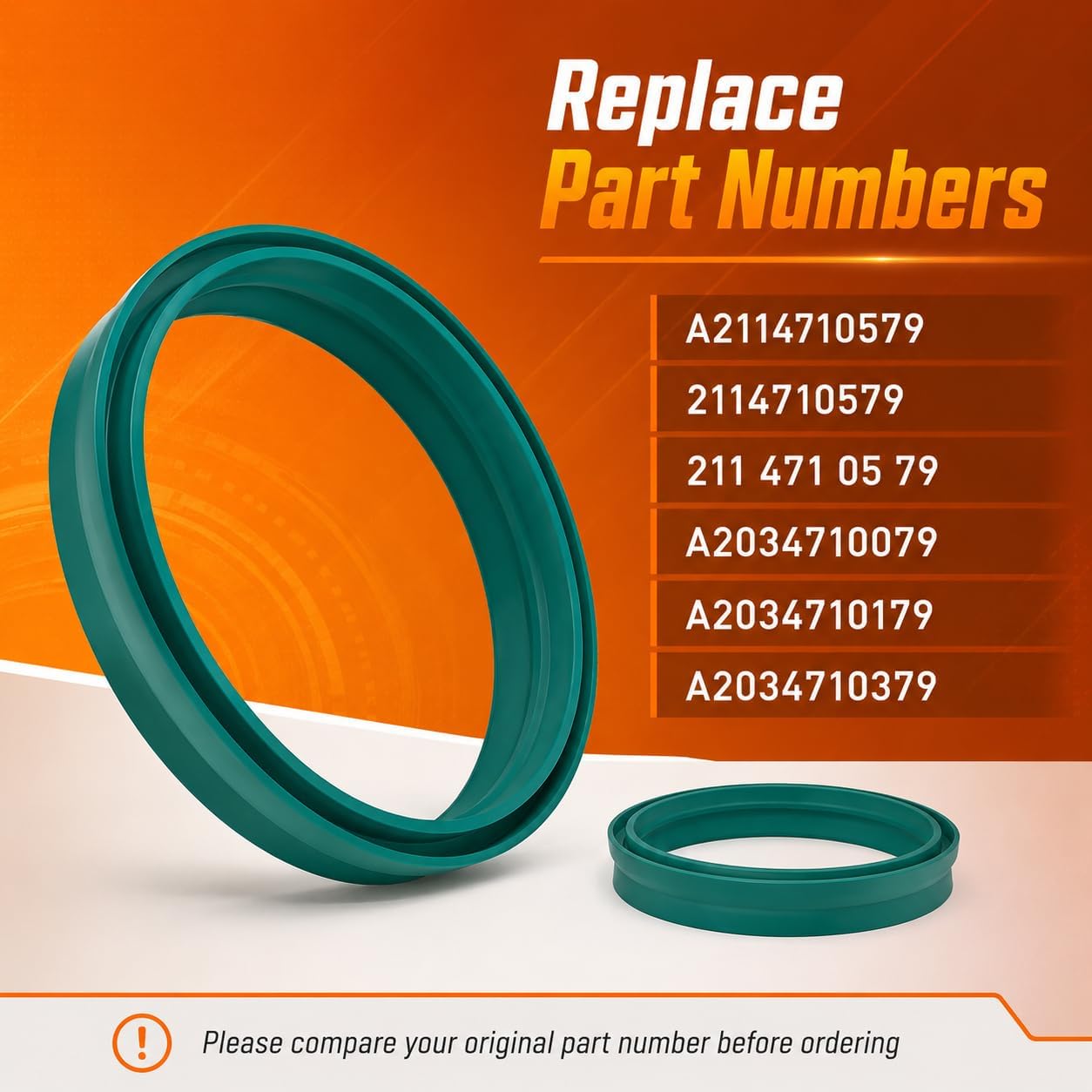 Fuel Pump Tank Seal Ring Gasket Set of 2 for Mercedes-Benz A2114710579 | Fits selected C-Class, CLK, E-Class and CLS models; replaces A2114710579 and 2114710579; not for Code 917/PZEV