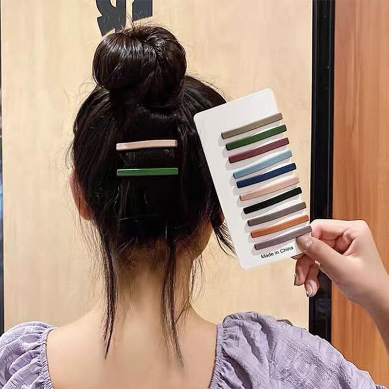 10 PCS Hair Barrettes for Women, French Style Hair Clips, Ten Color Metal Matte Hair Clips - Image 5