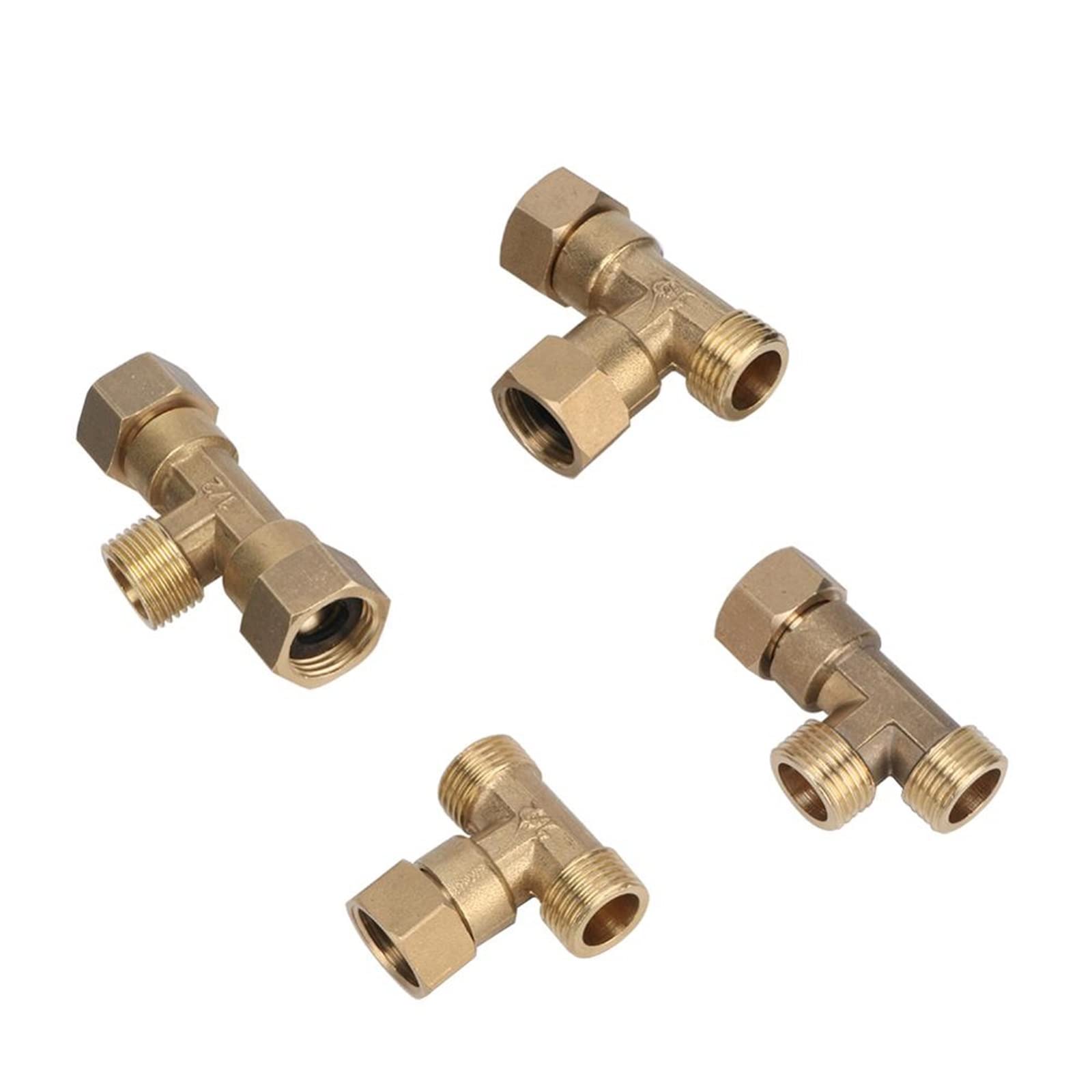 Raccord T Union Laiton 1/2" Mâle/Femelle – Connecteur Plomberie Robuste Pour Tuyauterie Eau, Irrigation & Raccordement Externe