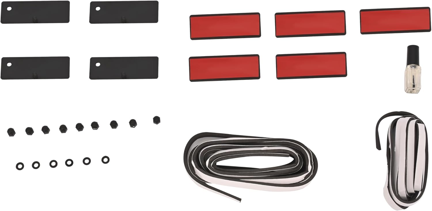 HECASA Rear Window Scoop Louver Sun Shade Cover Compatible with 2008-2023 Dodge Challenger - Black, ABS Material