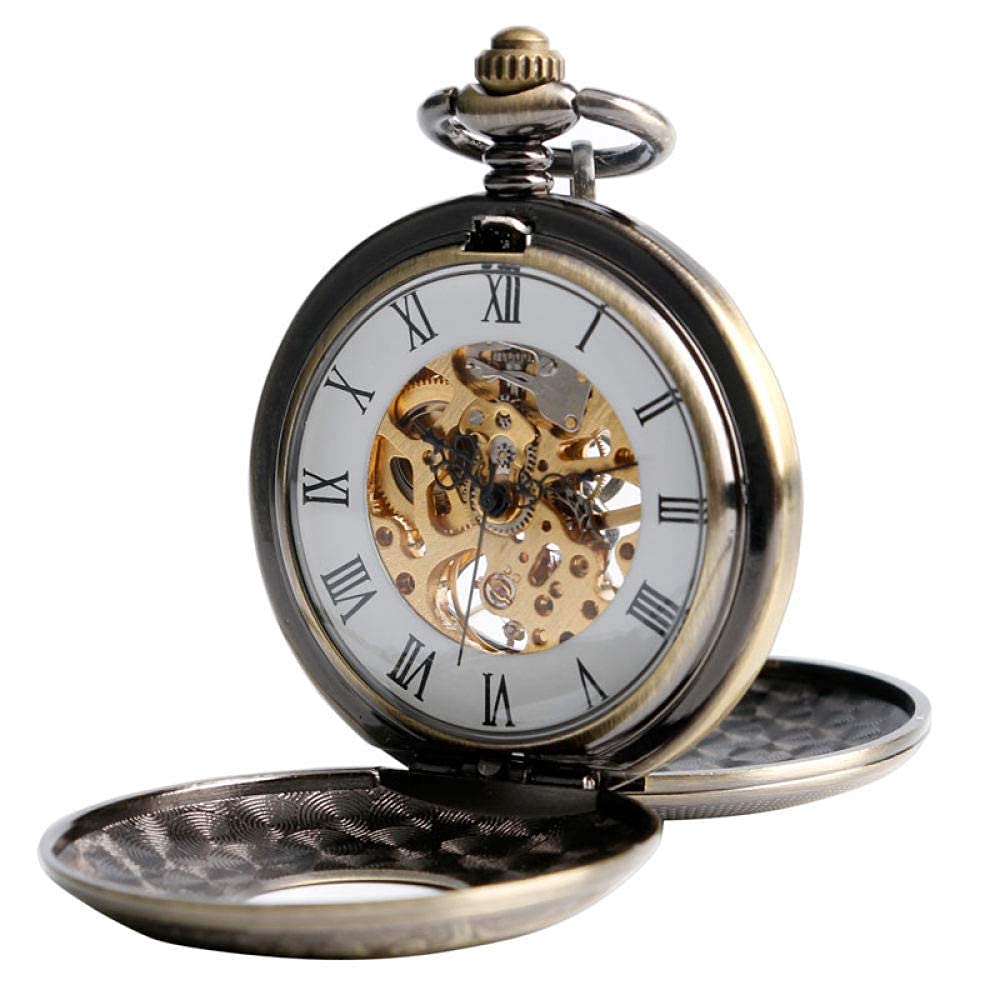 Reloj de Bolsillo, Relojes de Bolsillo mecánicos Steampunk para Hombre y Mujer, de Cuerda Manual, de Bronce, Tallado a la Moda, Colgante de Amigo, Amigo, Navidad