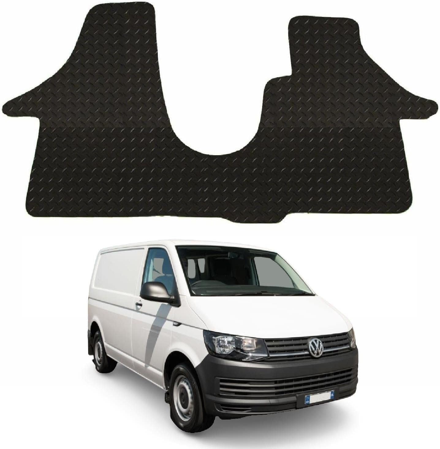 Floor Mats for VW Transporter T6 (20152019) [Double Seat] Rubber