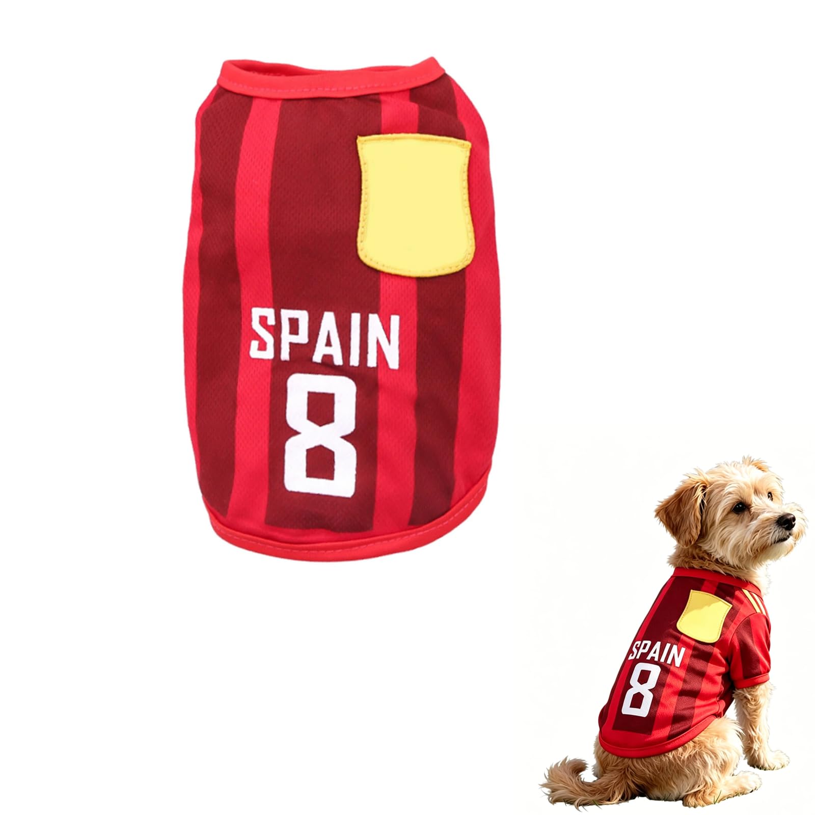 Soccer Jersey for Dogs Soccer T Shirt Sports Soccer National Team Vest Football Jersey Costume Summer Puppy Sleeveless Outfit