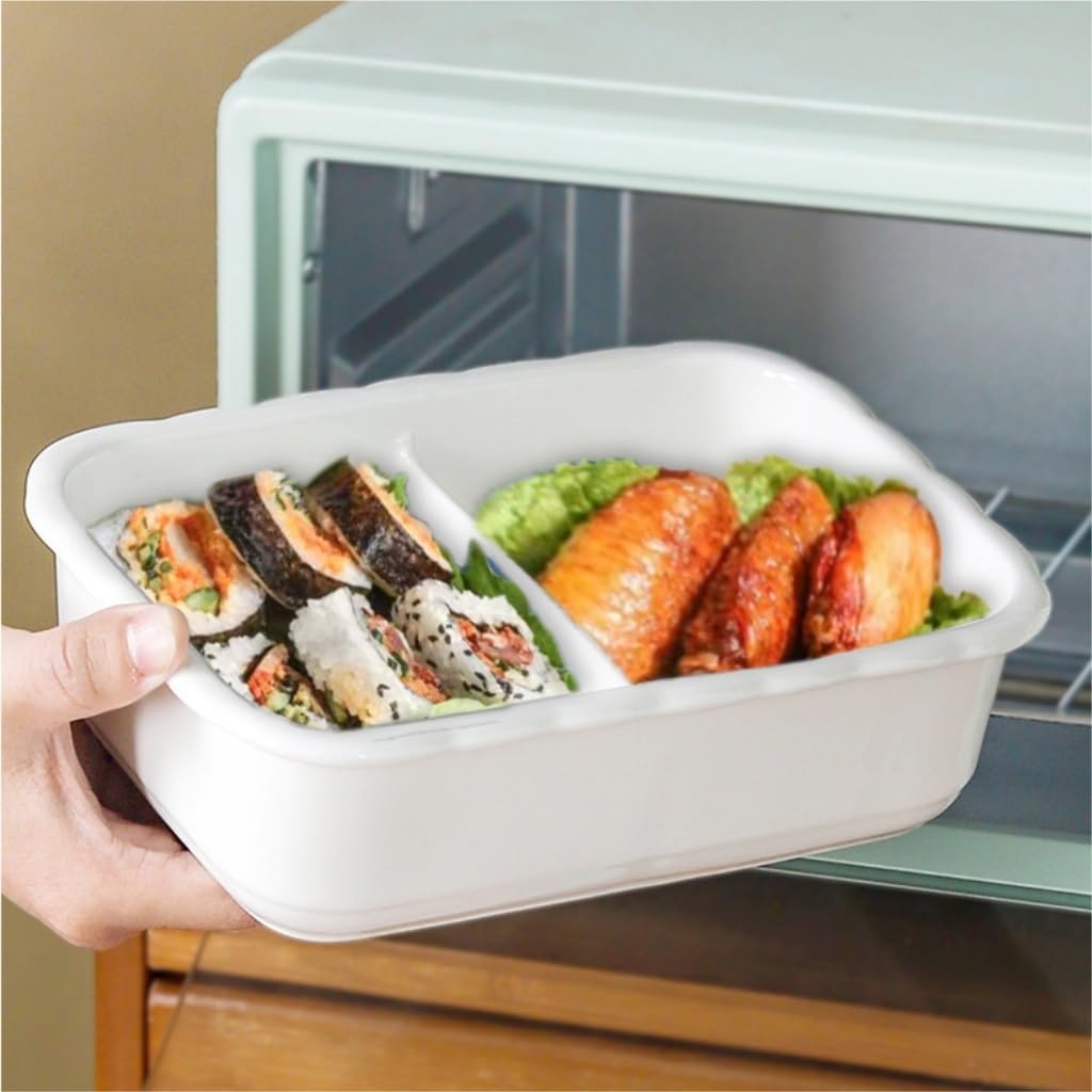 Recipientes para Alimentos Tazón de conservación de cerámica multiusos, caja sellada, recipiente de conservación de calefacción por microondas para Refrigerador Frutas Vegetales ( Color : White+cyan ,