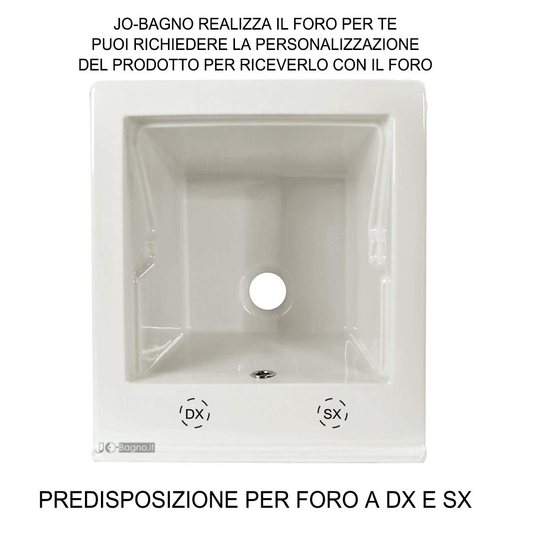 Jo-Bagno.it Lavatoio 45 x 50 x 88H in Ceramica con Mobile Lavanderia Asse di Lavaggio e Sifoneria Inclusa
