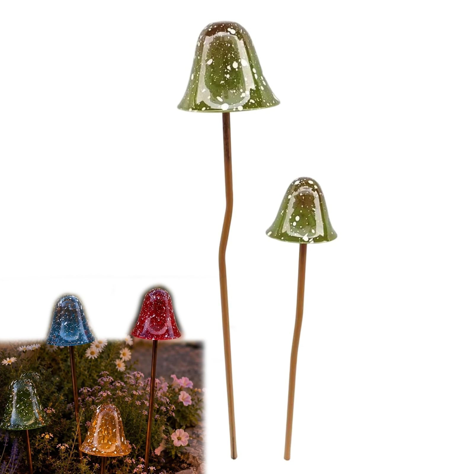 Metal Mushroom Stakes Fairy-Garden Outdoor Decor, Mushroom Statue Art (B#)