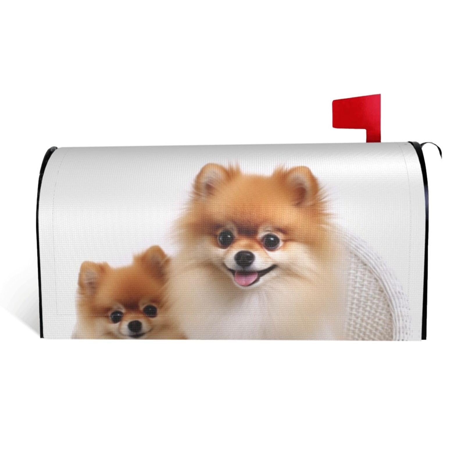 Cute Pomeranian Mailbox Covers Magnetic Standard Size 21x18 in, Decorative Post Letter Box Cover Waterproof Mailbox Wraps Outdoor Post Wraps for Garden Yard Home Decor