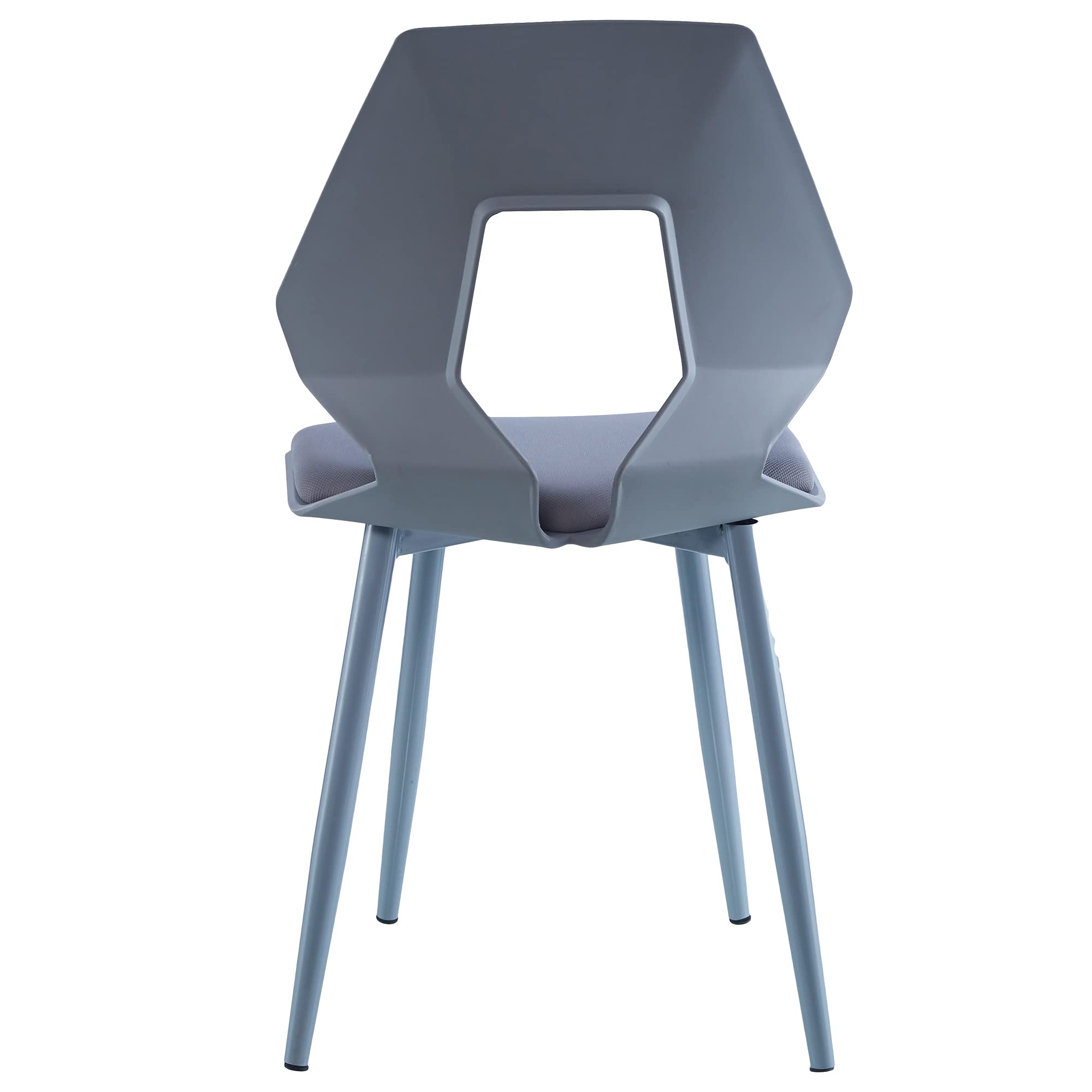 Set di 2 o 4 sedie di design, adatte per sala da pranzo, cucina, soggiorno, ufficio, di plastica, colore: grigio/grigio, quantità: 4