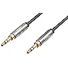 Amazon Basics 2-Pack 3.5mm Aux Audio Cable for Stereo Speaker or Subwoofer with Gold-Plated Plugs, 4 Foot, Black