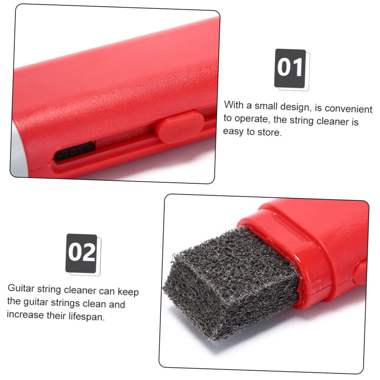 Abaodam 5pezzi Guitar String Cleaner Pratico Strumento Di Pulizia Per Chitarra Pulitore Per Corde Di Chitarra Riutilizzabile e Antiruggine Accessorio Per Musicisti Di Ukulele e Basso