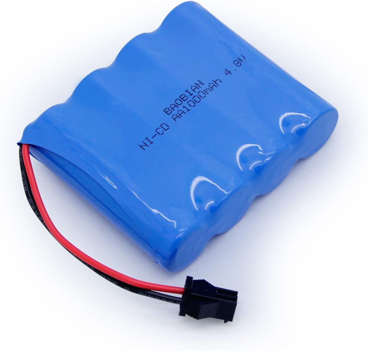 4.8V 1000mAh NiCd Rechargeable Battery Pack for C182 C185 C181 1/18 Scale RC Truck Four Wheels Race Off Road Car Rock Crawler Vehicle SM 2P Plug and USB Charger Cable (1 Pack)