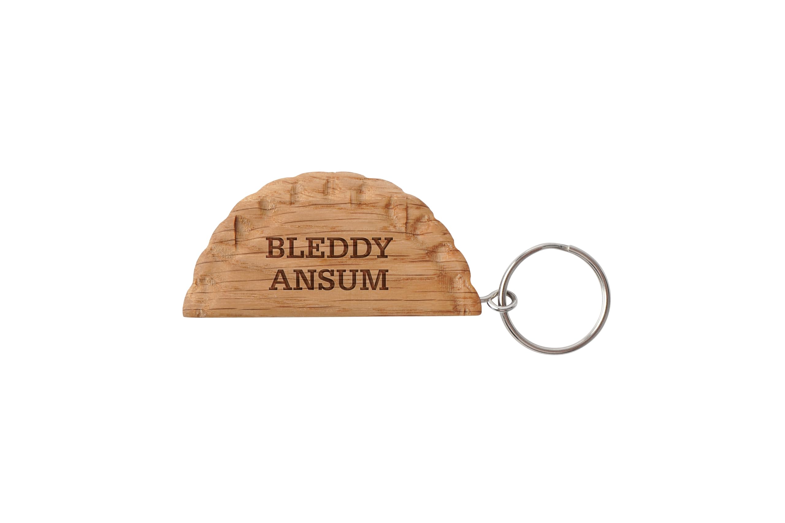 CGB Giftware | Cornish Gifts 'Bleddy Ansum' Oak Cornish Pasty Keyring | House Keys | Novelty | Oak Keyring | GB08391