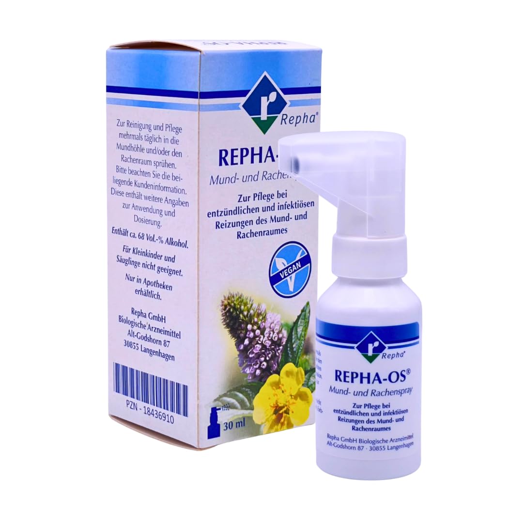 Repha-OS Mund- und Rachenspray 3x 30 ml I Pflege bei entzündlichen & infektiösen Reizungen im Mund- & Rachenraum I zuckerfrei & pflanzlich I gegen Mundgeruch I Spar-Set plus Pharma Perle give-away