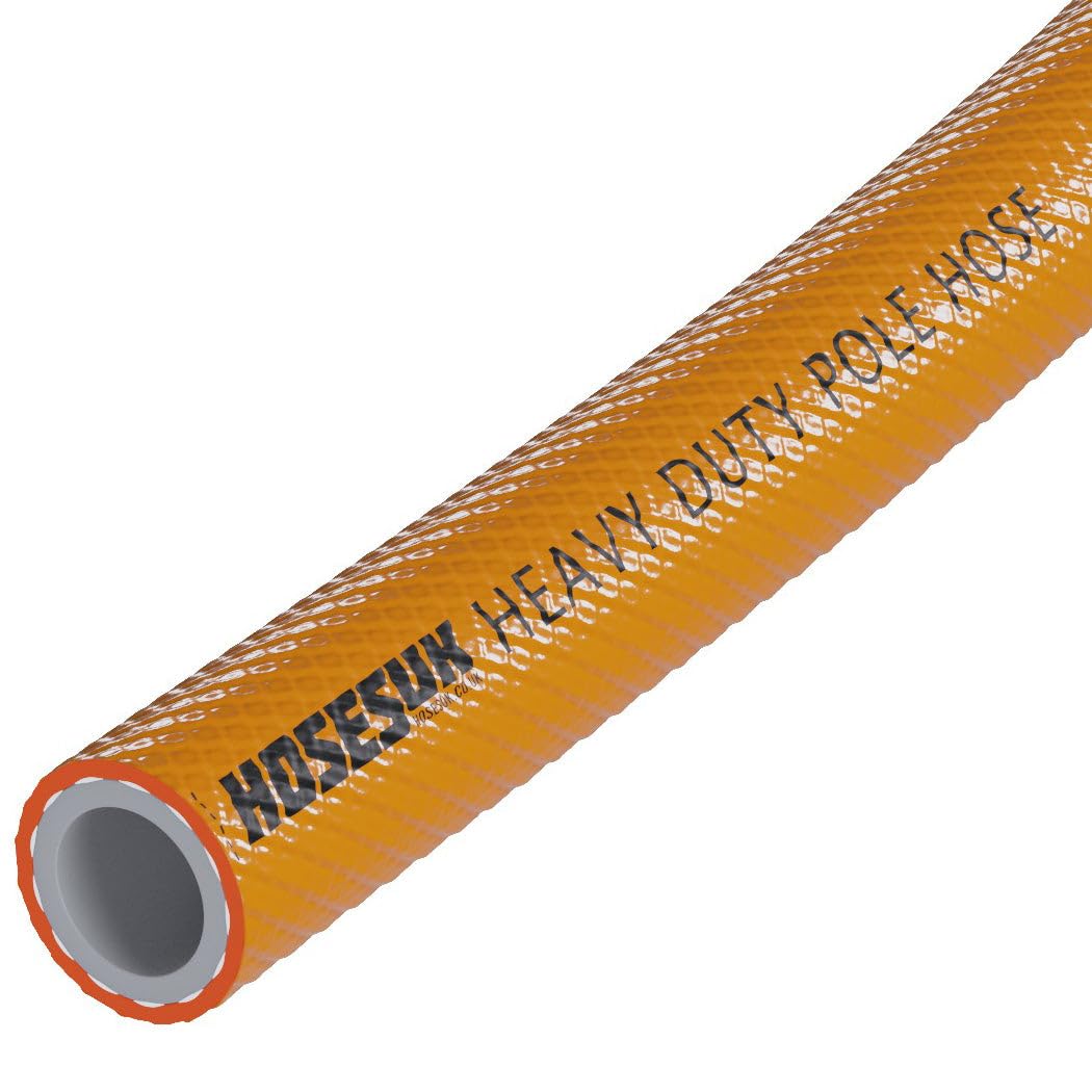 Orange 6mm (1/4 inch) x 11.5mm (15/32 inch) High Visibility PVC Pole Window Hose 100 Metre (Full Coil)