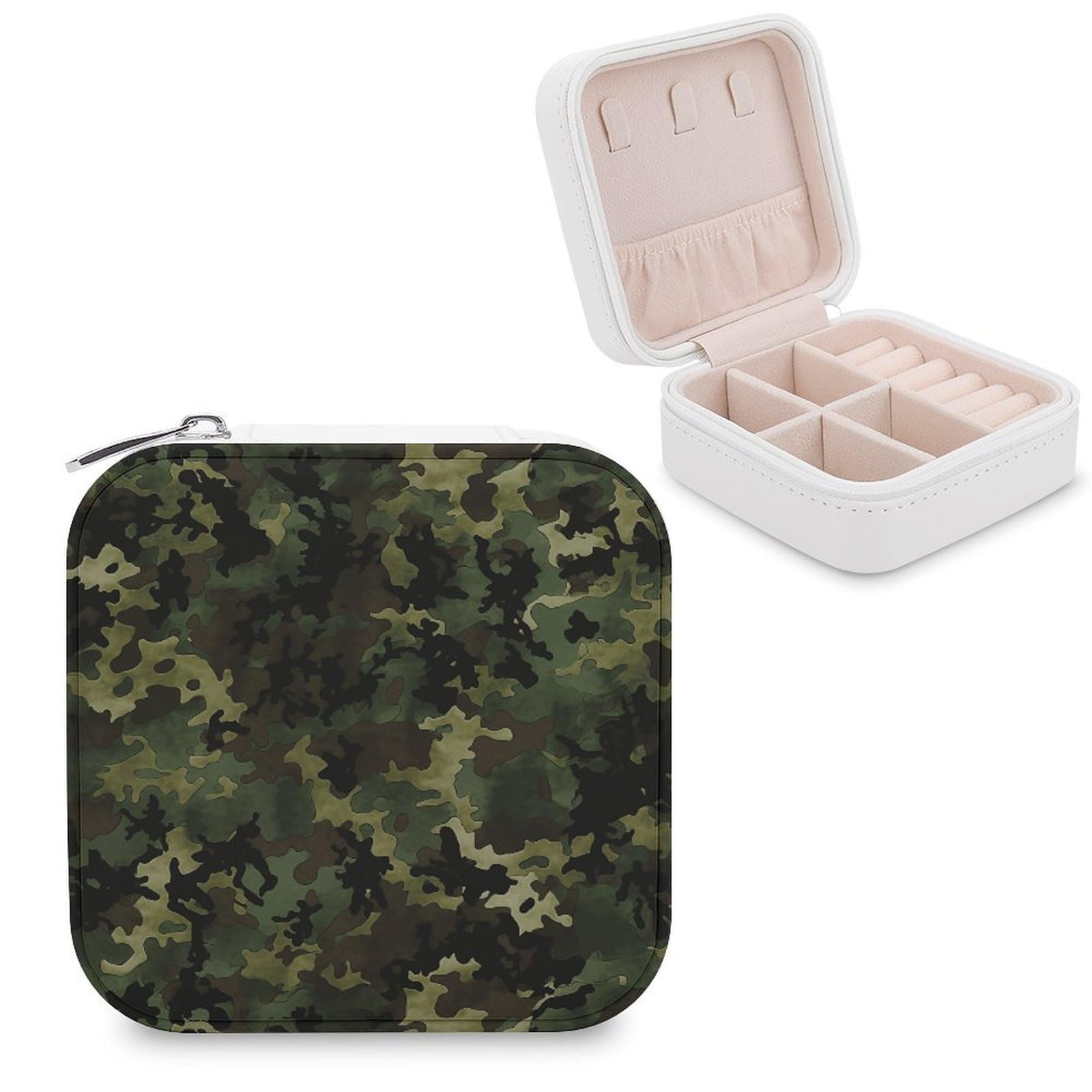 VstaDank Camouflage Pattern Jewelry Box Beautiful Portable Ring Boxes Cute Large-Capacity Jewelry Case Jewelry Organizer for Mothers Gifts for Earrings Rings Hand Bracelet