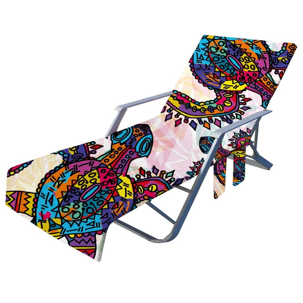 Highdi Totem Sun Lounger Towels With Pockets, Beach Sunbed Towels, Beach Chair Cover Towel, Chaise Lounge Towel Cover, Lounger Mate Beach Towel For Garden Pool (75X210cm,)