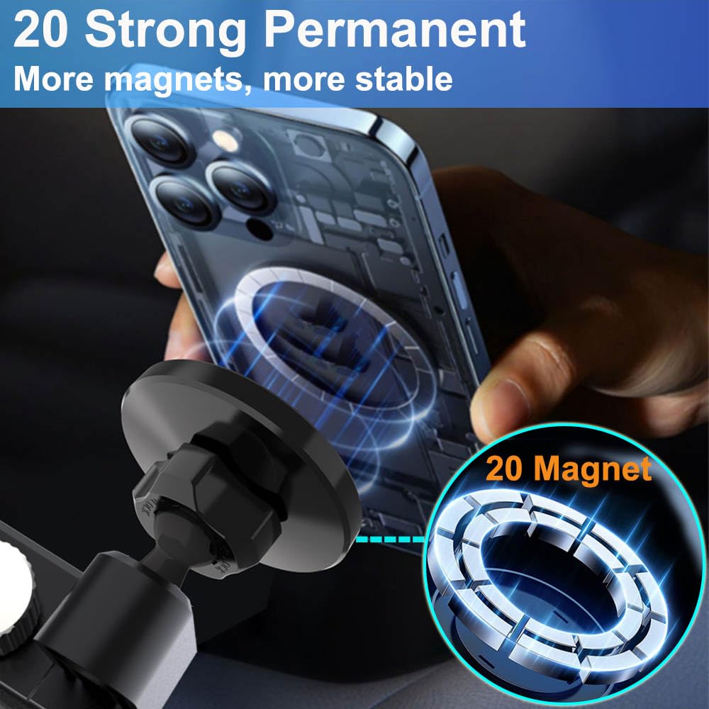Supporto magnetico per telefono Tesla per modello Y 3, 2023 super stabile facile morsetto magnetico per bocchetta dell'aria Tesla Supporto per telefono cellulare adatto per iPhone 14 13 12 Pro