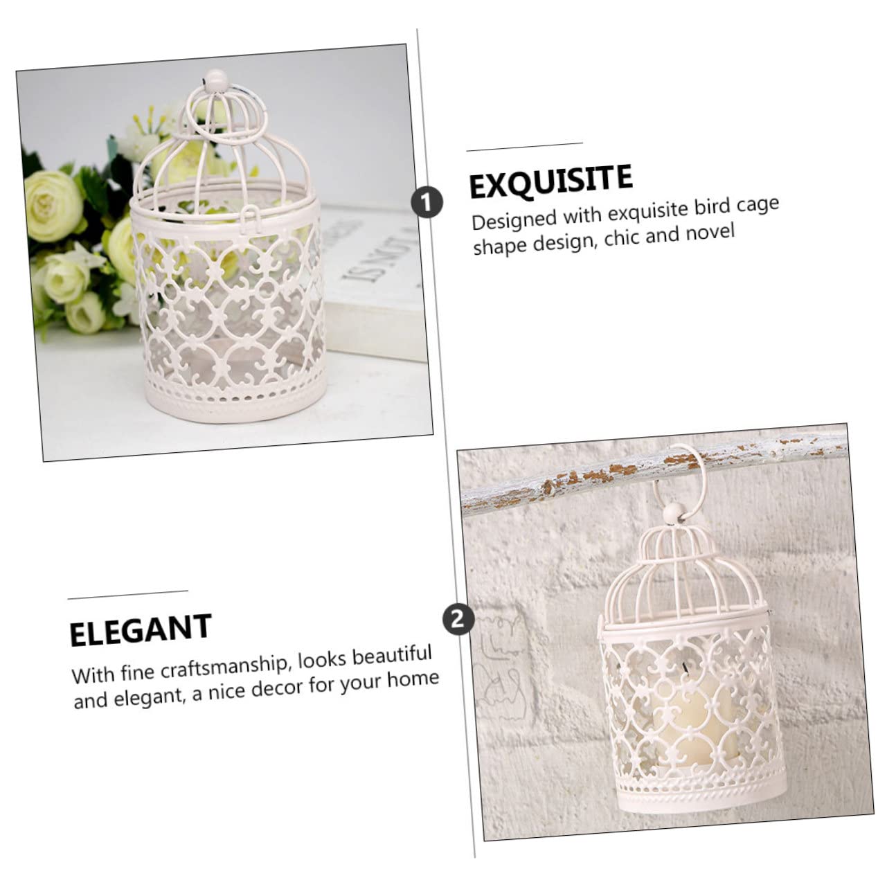 Alipis 2 Juegos Portavelas De Jaula De Pájaros Hueca Candle Holder Jaula Pajaros Jaulas Pajaros Candelabro De Pared Sujetavelas Taza De Vela Candelita Hierro Forjado 3 Piezas * 2
