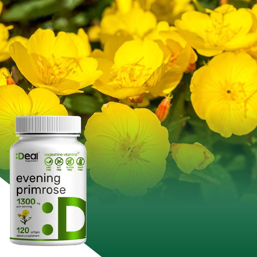 Evening Primrose Oil 1300mg Softgels, Standardized to 10% GLA (Gamma-Linolenic Acid) | Cold Pressed | Non-GMO & No Gluten | Up to 4 Months Supply : Health & Household