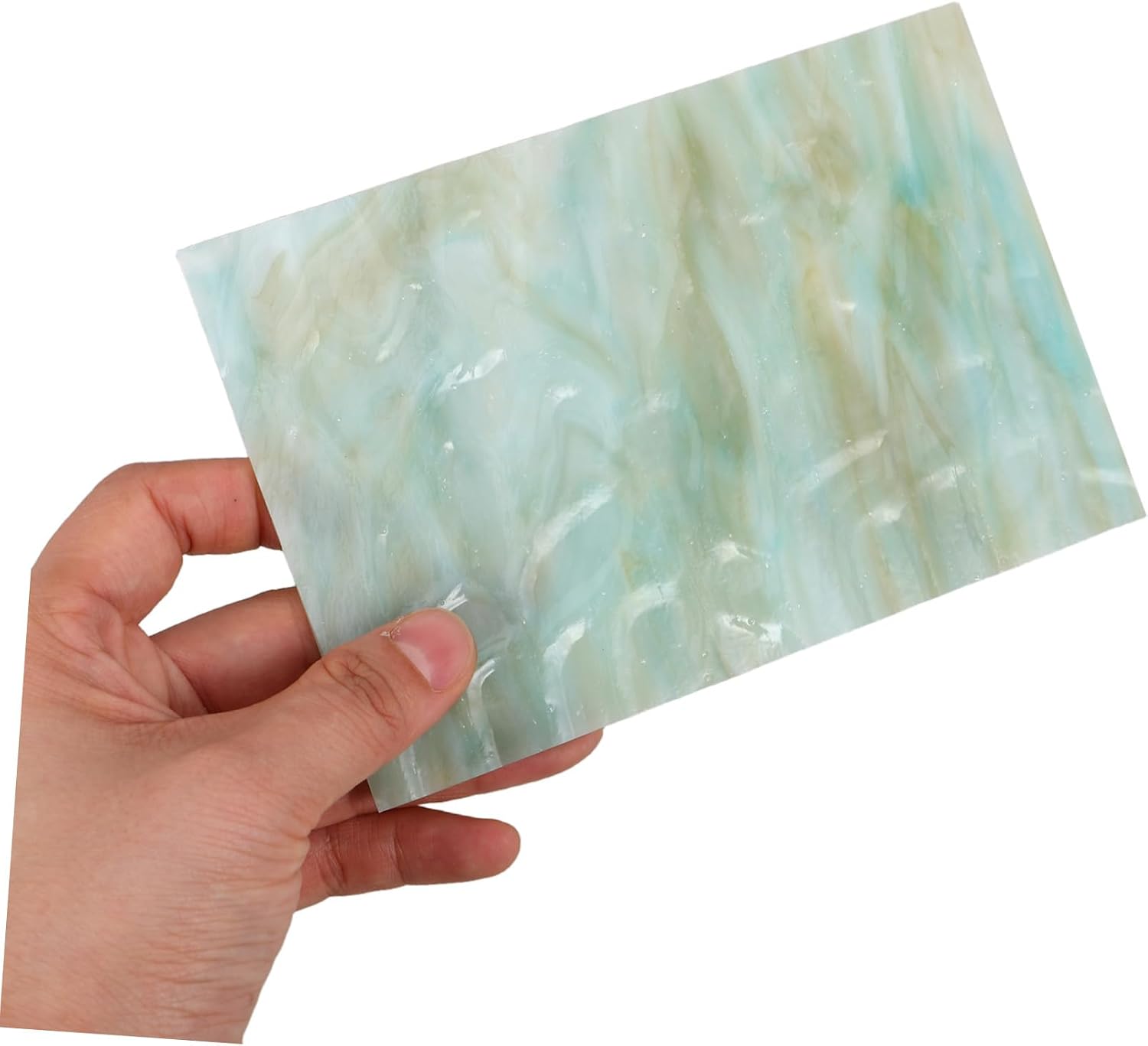 Tofficu 2pcs Water Ripple Glass Sheets for DIY Crafts Stained Glass Tiles for Artistic Home Office Decor for Projects and Creative Decorations