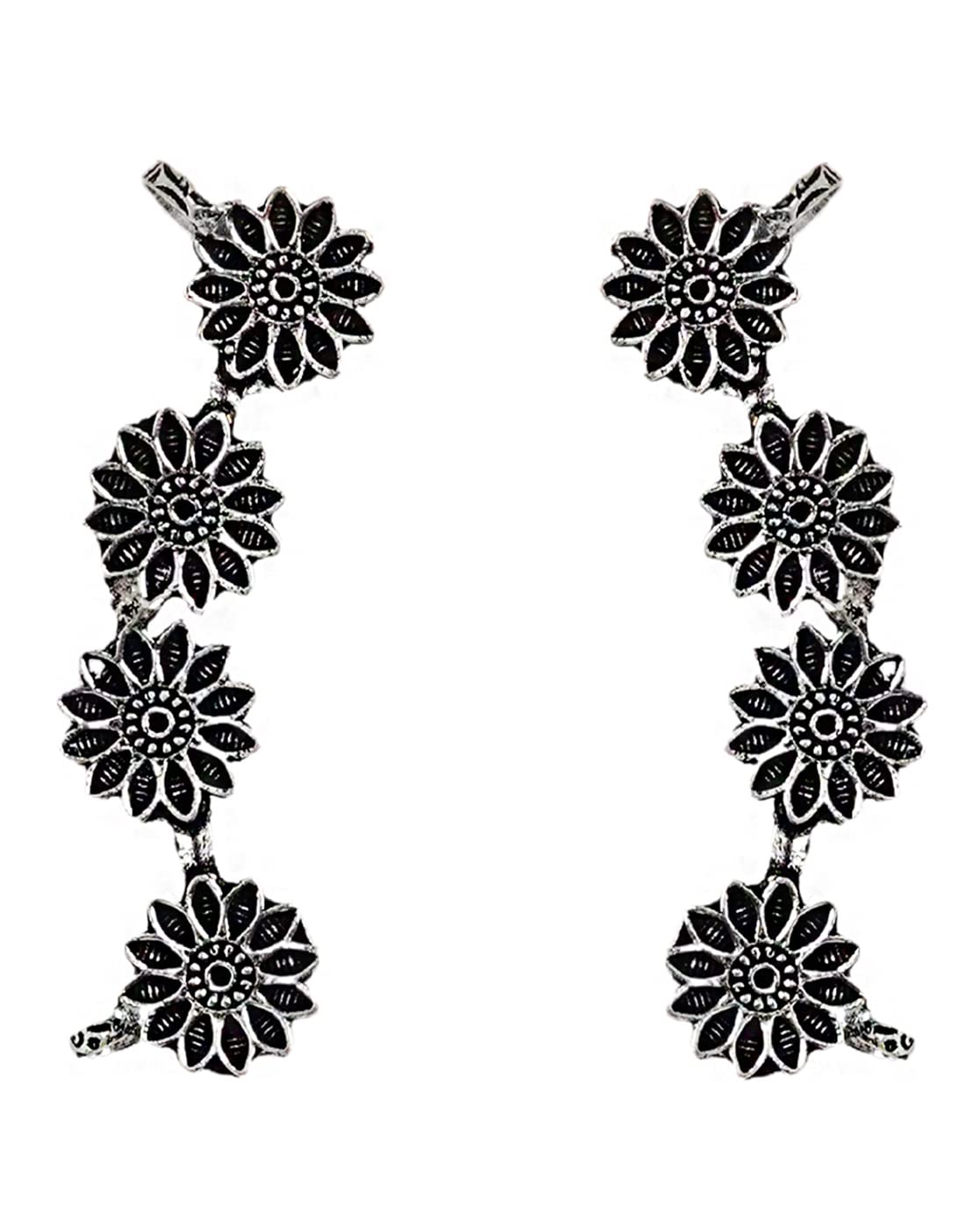 Teejh Darani Silver Oxidised Earcuffs For Women (B09J8Y4ZK4) Amazon Price History, Amazon Price Tracker