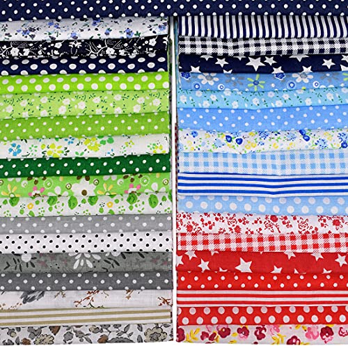 Blue Handcart 35 Pieces Cotton Fabric Quilting Patchwork Fabric Square Sewing Craft Fabric Printed Fabric Bundle for Handmade DIY Sewing Scrapbooking Crafting Artcraft, 10 x 10(25cm x 25cm) Blue Handcart 35 Pieces Cotton Fabric Quilting Patchwork Fabric Square Sewing Craft Fabric Printed Fabric Bundle for Handmade DIY Sewing Scrapbooking Crafting Artcraft, 10" x 10"(25cm x 25cm)