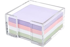 Acrylic Sticky Note Holder | Crystal Clear 3x3 Notepad Dispenser for Office and Home