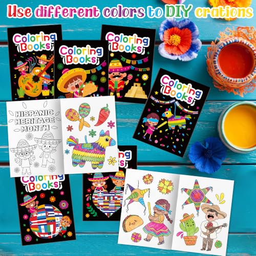 Image of Hispanic Heritage Month Mini Coloring Books for Kids DIY Party Favor | Bulk Latino American Themed Mini DIY Coloring Books for Kids Hispanic Heritage Month Party Supplies Goodies Bags Stuffer