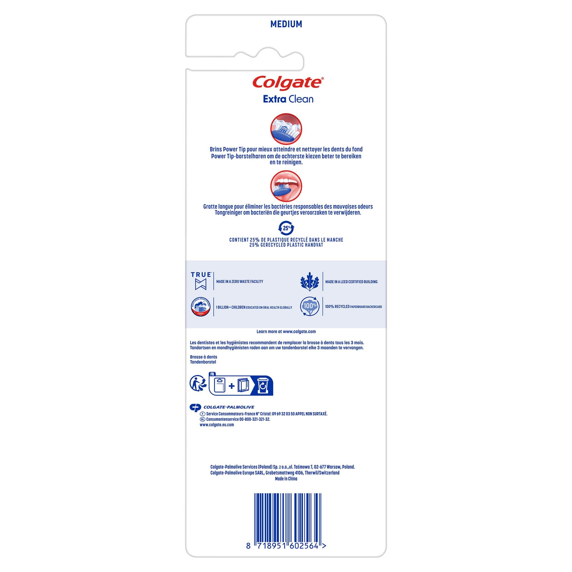 Colgate - Dentifrice Chlorophyle - 24x75ml + 8 Brosses à dents Medium