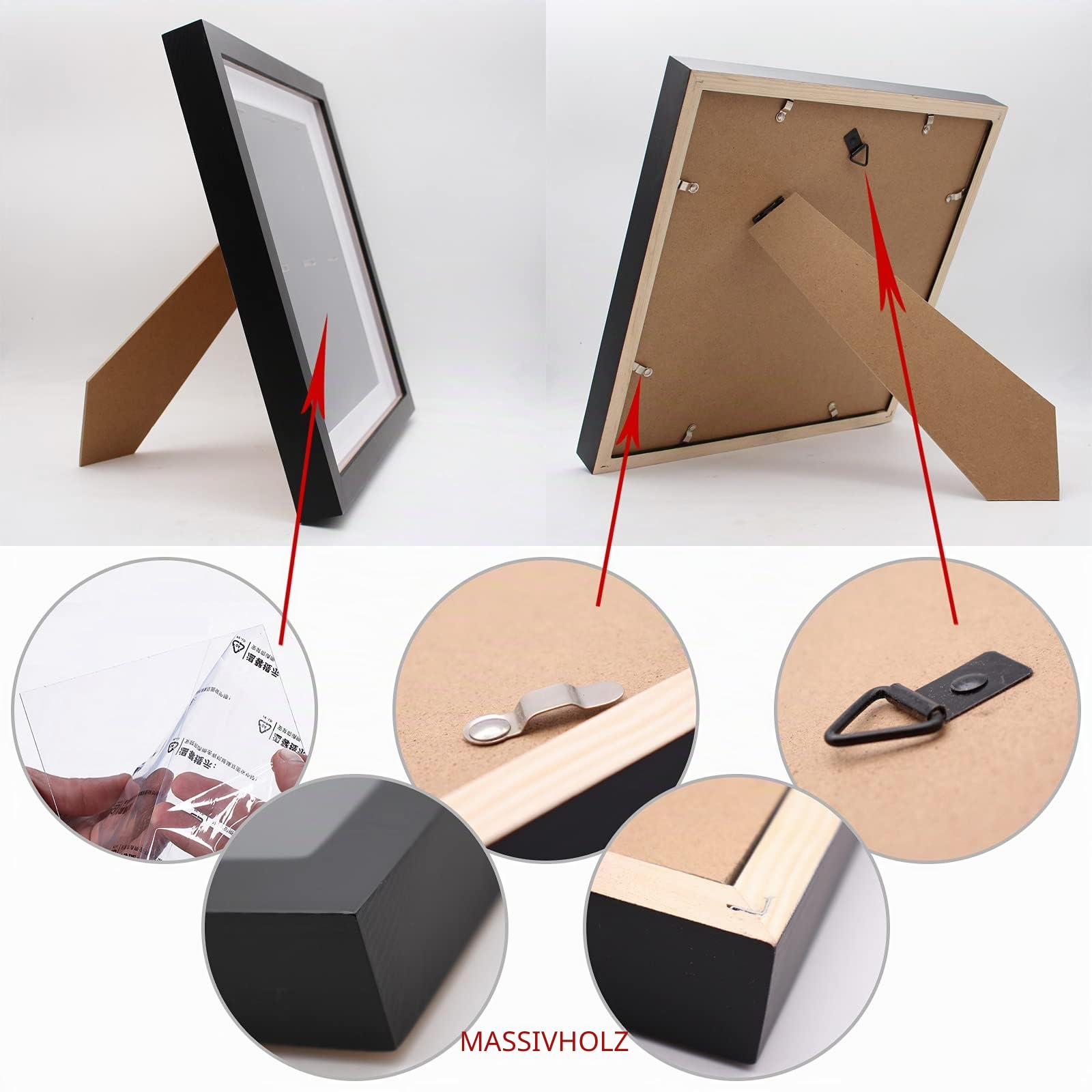 Medaillen-Schaukasten, Rahmen, 6 Medaillen, Vitrine, 3D-Medaillenbox, Fotorahmen, für Läufer, Marathon, Fußball, Gymnastik und alle Sportarten, Militär-Medaillen, Abzeichen, schwarz, 33x33 cm | Massives Kiefernholz, hält 6 Medaillen, Wandmontage, rustikal