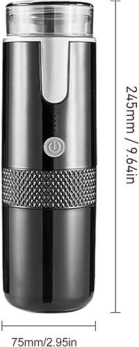 VGEBY Cafetera portátil, mini cafetera de mano inalámbrica tipo C recargable con batería de 1200 mAh para viajes y campamento
