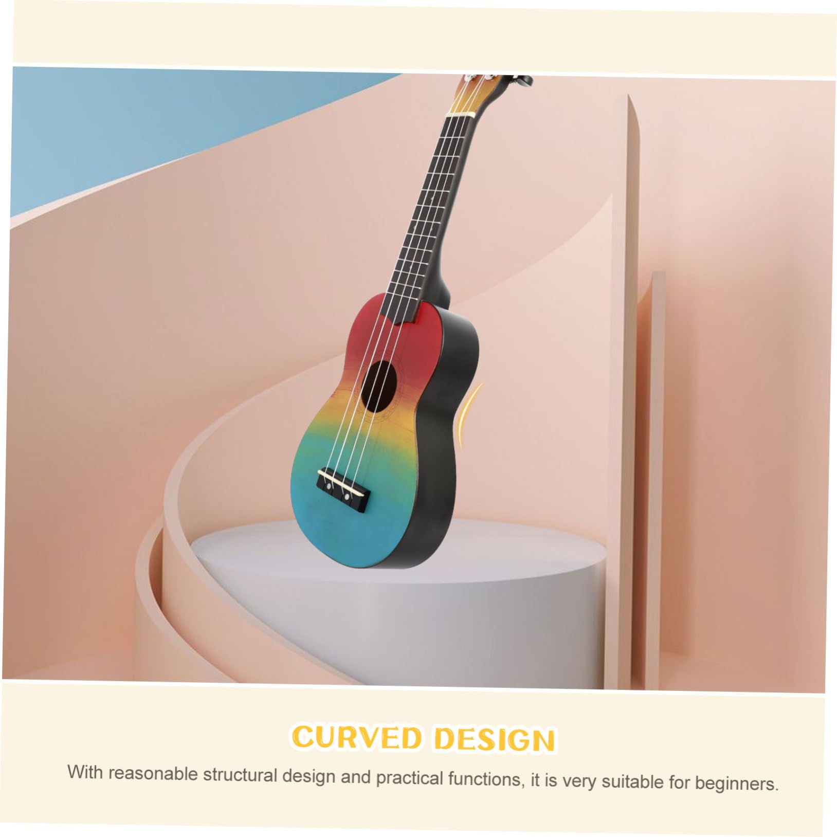 Regenbogen Ukulele für Kinder Anfänger mit Tasche