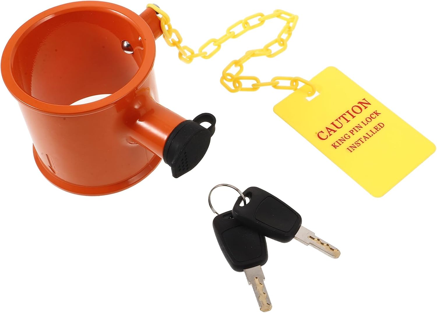 Heavy Duty Anti-Theft Pin Lock with Warning Tag for Travel Trailers and Rvs, Coupler Lock Trailer Hitch Security Accessory for Towing Safety