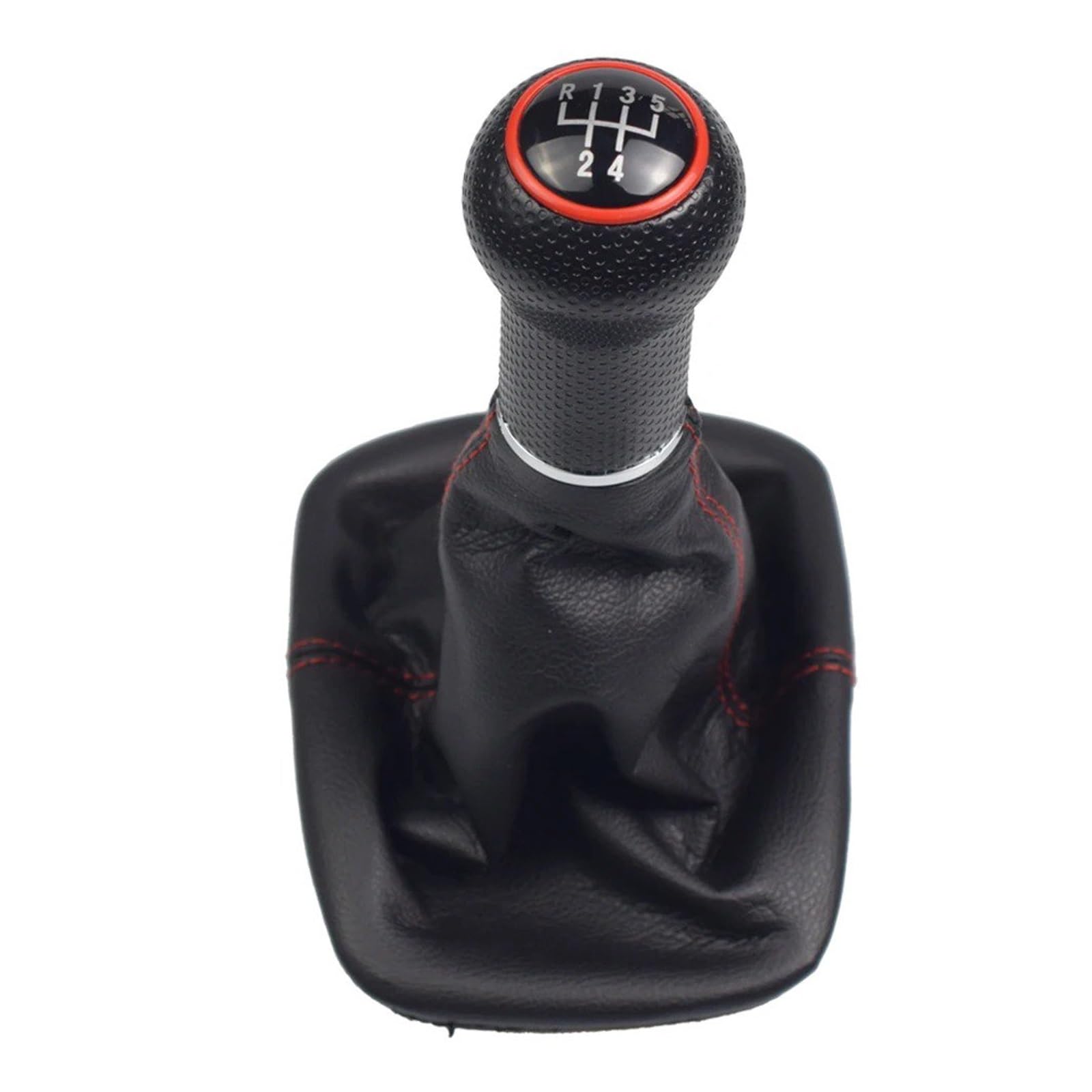 Sauanmnktp 5 Speed-Red Gearshift Knob For Vw Lupo 6X1 6E1 1998-2005 5 Speed Gear Shift Knob Gaiter Handle(5 Speed-Red)