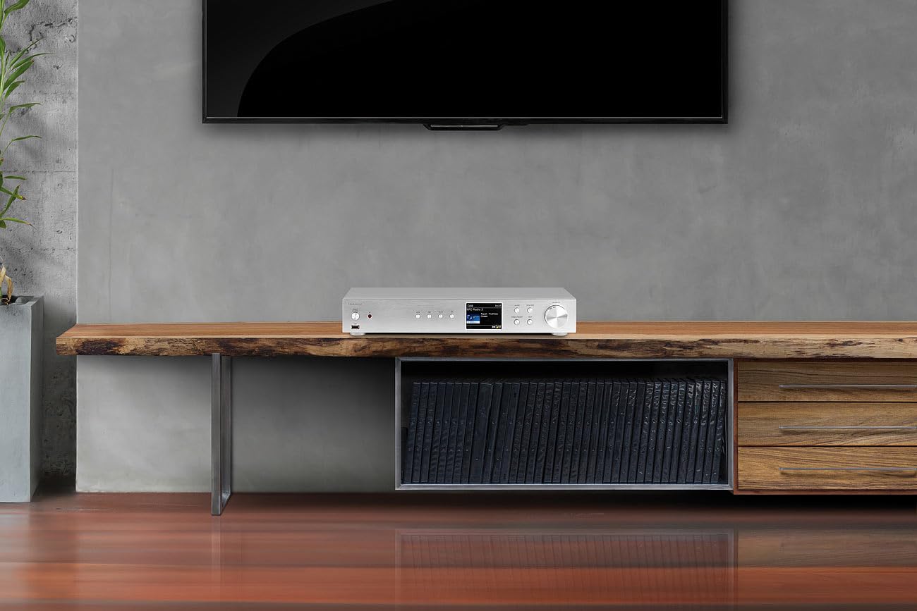 VR-Radio Internet Tuner: Digitaler WLAN-HiFi-Tuner, Internetradio, DAB+, Bluetooth, Silber (DAB für Stereoanlage, Receiver mit Internetradio, Music)