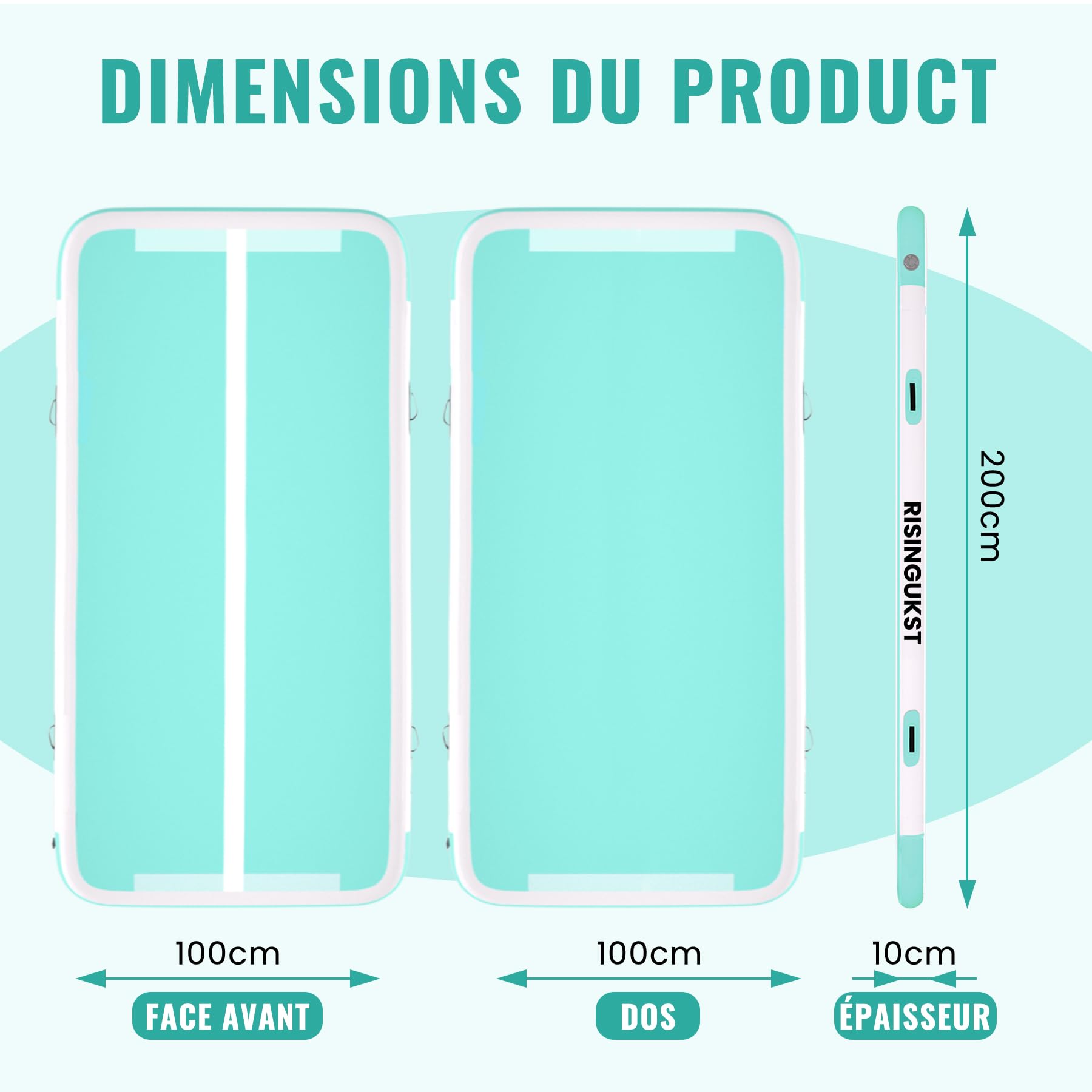 RISINGUKST Air Track Ginnastica Artistica 10/15/20cm Spessore, 2/3/4/5/6m materassino palestra con Pompa Elettrica per Casa