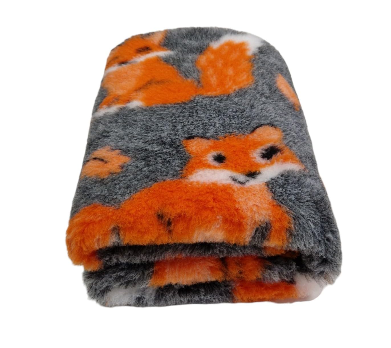 WOOF AND PUP | Non Slip Vet Bedding | Orange Fox Pattern | Machine Washable | UK Manufactured | Non-slip | Dog Bed | Whelping | Vet bed (150cm x 300cm)