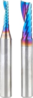 Amana Tool AMS-195-K CNC SC Spektra Extreme Tool Life Coated Plastic Cutting Spiral O Flute 1/4 Inch SHK Router Bit Pack