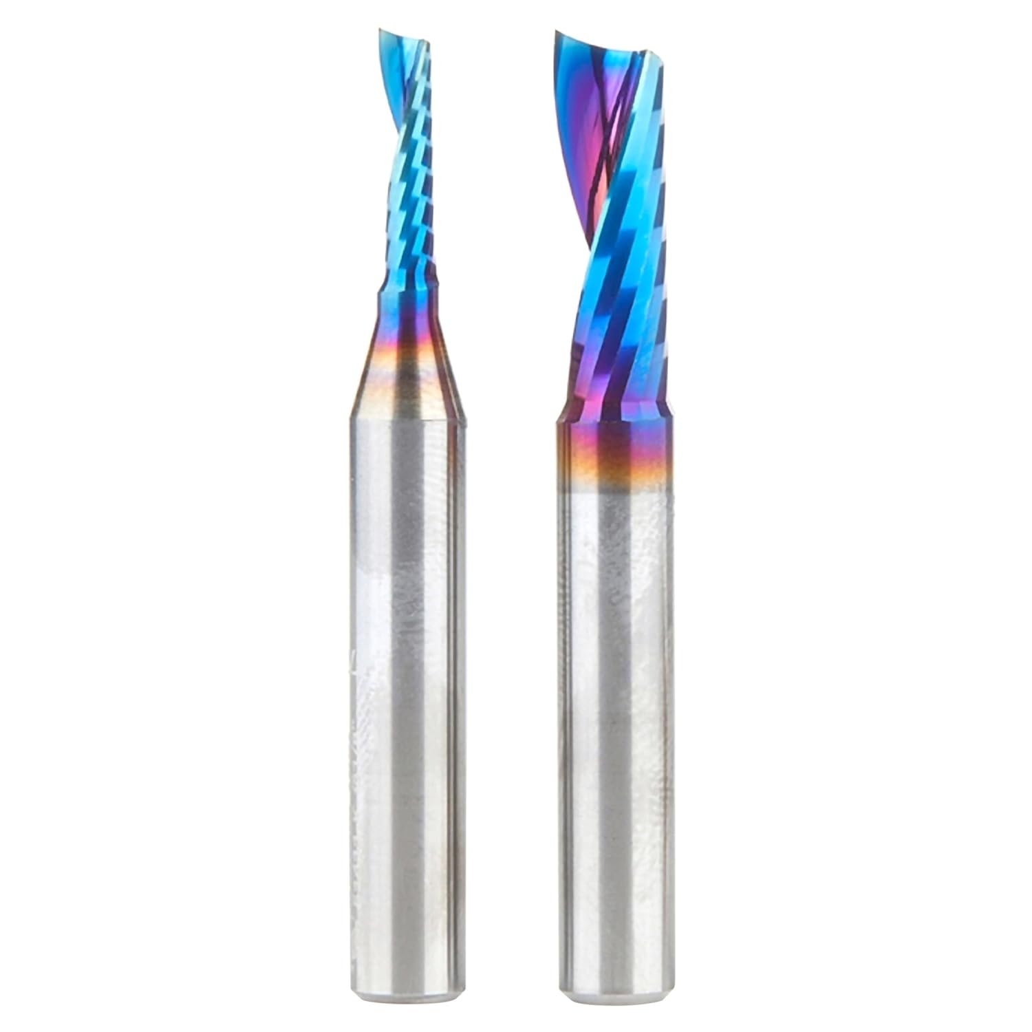Amana Tool AMS-195-K CNC SC Spektra Extreme Tool Life Coated Plastic Cutting Spiral O Flute 1/4 Inch SHK Router Bit Pack