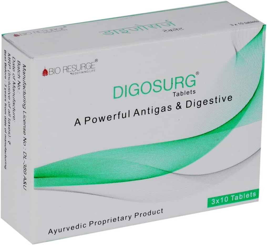 Ayurvedic Digosurg Tablets for Constipation Relief (Pack 1) | | Helps in Indigestion and Regulates Bowel Movement | Anti-gas & Digestive