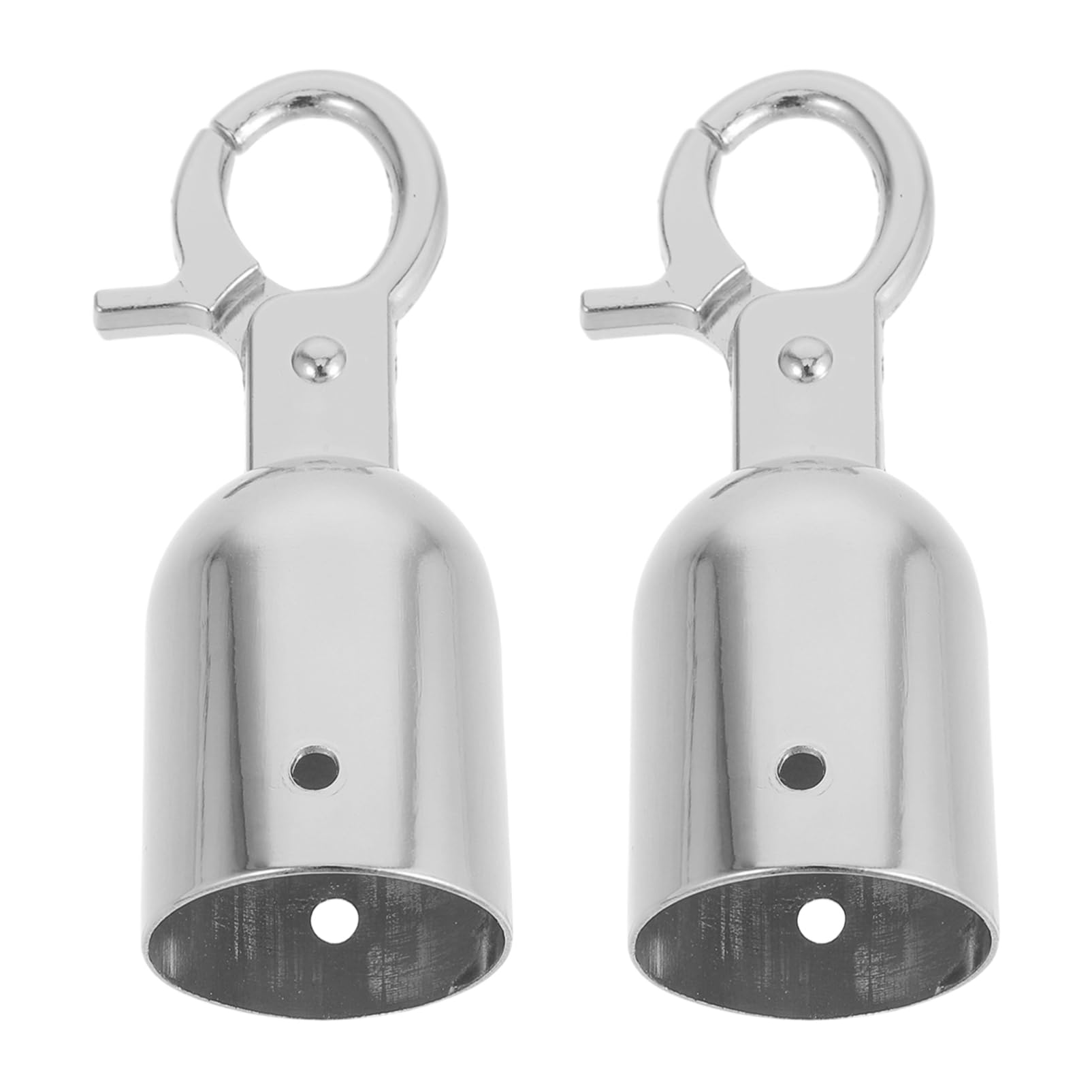 Tapones de Extremo de Cuerda de Aleación de Zinc Gancho 2 Piezas | Acabado Plata, Instalación Sencilla, Uso en Barreras de Cadena y Colas, Paquete de 2 Unidades