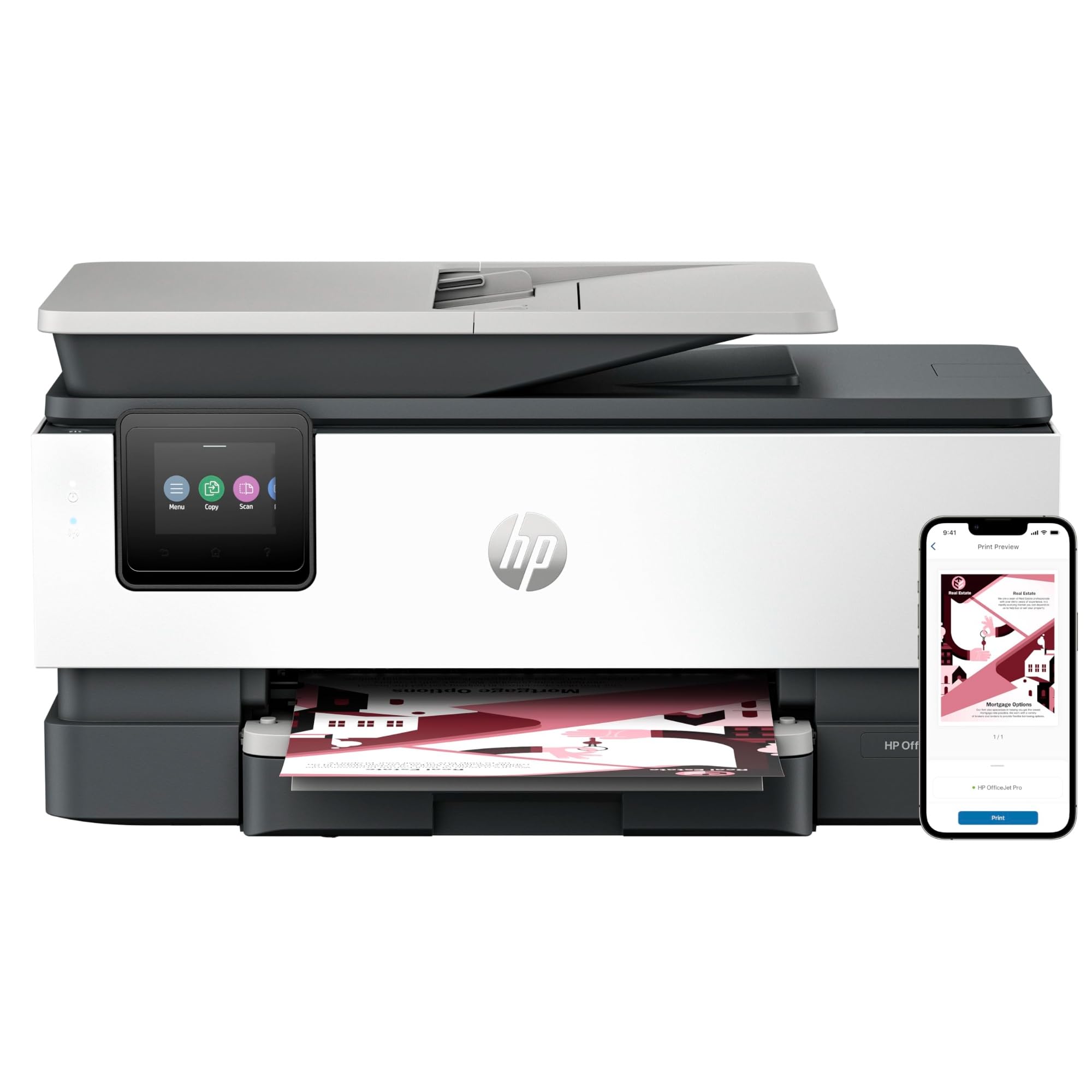 Stampante HP OfficeJet Pro 8122e 405U3B Multifunzione a Getto d'Inchiostro A4 Colori Wi-Fi 20 ppm Grigia